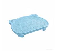 Ioensy Cat Litter Control Pad Cat Litter Mat Trapping Pad Waste Container Accessory Floor Protector with Polypropylene Build and Storage Base Suitable for Home Floors Rental Homes, Blue, 9CM