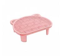 Ioensy Cat Litter Control Pad Cat Litter Mat Trapping Pad Waste Container Accessory Floor Protector with Polypropylene Build and Storage Base Suitable for Home Floors Rental Homes, Pink, 15CM
