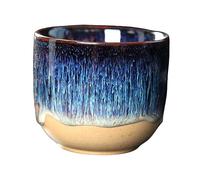 Ioensy Ceramic Cups,Espresso Cup, 150ml Sake Cup Japanese Style Handcrafted Kung Fu Tea Cup Handless for Cappuccino Coffee Milk Juice, Dark Blue