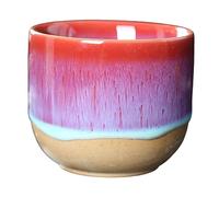 Ioensy Ceramic Cups,Espresso Cup, 150ml Sake Cup Japanese Style Handcrafted Kung Fu Tea Cup Handless for Cappuccino Coffee Milk Juice, Red