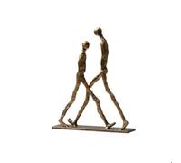 Ioensy Decorative Figurine Abstract Sculpture Statue Ornament Mounted on a Rectangular Cast Aluminum for a Modern Focal Point suitable for living room, Gold Bronze