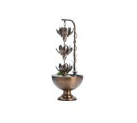Ioensy Desktop Indoor Water Feature Tabletop Waterfall Desk Decor Metal Sculpture with Three Tier Bowls and suitable for office desk living room bedroom meditation corner