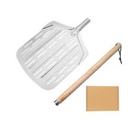 Ioensy Detachable Pizza Pizza Peel Paddle Turner Crafted from Oxidized Aluminum and Oak Rounded Edge Slides Under Suitable for, 89.5cm, Style to 3