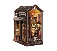 Ioensy Diy Coffee Bookend Miniature House Model Bookend Cafe Kit Craft Set Relaxing Hobby Project With Handmade Touch Suitable for creative adults craft nights bookshelf decor personal bedside tables