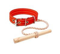 Ioensy Dog Bite Training Device Anti Rush Training Tool Deterrent Bar Wooden Bar Rope Pet Walking Training Tool Secure Rope Adjustment Suitable, Size M