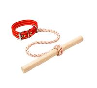 Ioensy Dog Bite Training Device Anti Rush Training Tool Deterrent Bar Wooden Bar Rope Pet Walking Training Tool Secure Rope Adjustment Suitable, Size S