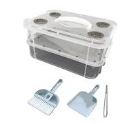 Ioensy Flour Breeding Box, Box, Transparent And Ventilated Container with Mesh Screen, Easy to Clean, Str, Fine Net