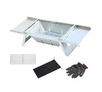 Ioensy Folding Portable Grill Barbecue Cooker Campfire Grill With One Piece Foldable Structure And Side Extension Plates suitable for backyard gatherings park picnics camping, M, Standard