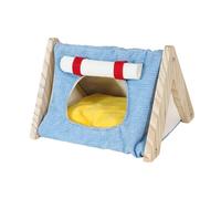 Ioensy Guinea Pig Bed Bed Hiding Place Warm Cages Accessories Hamster Nest House for Playing Sleeping Winter Resting Small Animal, blue