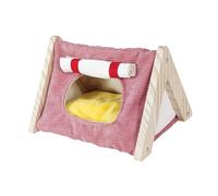 Ioensy Guinea Pig Bed Bed Hiding Place Warm Cages Accessories Hamster Nest House for Playing Sleeping Winter Resting Small Animal, pink