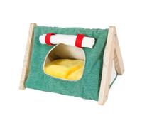 Ioensy Guinea Pig Bed Bed Hiding Place Warm Cages Accessories Hamster Nest House for Playing Sleeping Winter Resting Small Animal, green