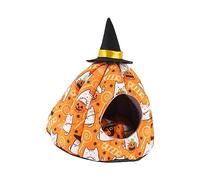 Ioensy Halloween Pumpkin Cozy Nest for Small Pets, L