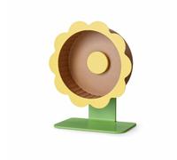 Ioensy Hamster Exercise Wheel Deluxe with Detachable Structure Adjustable Stand Acrylic Finish Non Slip Running Track Suitable for Hamsters Living Area, 26cm, Sunflower