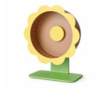 Ioensy Hamster Exercise Wheel Deluxe with Detachable Structure Adjustable Stand Acrylic Finish Non Slip Running Track Suitable for Hamsters Living Area, 22cm, Sunflower
