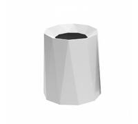 Ioensy Household Trash Can Geometric Design Wastebasket Double Layer Trash Bin Modern Nordic Style Stable Trapezoidal Structure Suitable for Living Room Bedroom Washroom Work, White, S