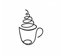 Ioensy Iron Sculpture Metal Wall Decor, Minimalist, Modern, Coffee Theme, Line Art-C