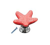 Ioensy Knob Ceramic Pull Knob Door Pull Handle Cabinet Furniture Drawer Pull Handle Cupboard Dresser Pull Handle with Solid Ceramic core and zinc, Red
