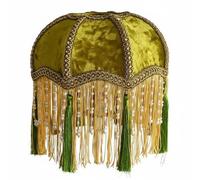 Ioensy Lamp Shade Velvet Surface Tassel Trim Elegant Light Vintage Decorative for Suitable for Bedroom Home Decoration Living Room, Vintage Victorian, Bohemian, Glam