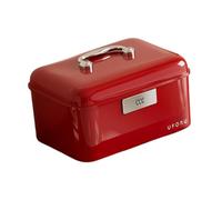 Ioensy Lockable Storage Box with Combination Lock and Handle, Ideal for Documents in The Office, Student Residence, Or at, Red