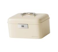 Ioensy Lockable Storage Box with Combination Lock and Handle, Ideal for Documents in The Office, Student Residence, Or at, Cream White