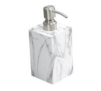 Ioensy Lotion Dispenser Bottle Empty Body Wash Dispenser 500ml Sturdy Marble Texture Manual Soap Dispenser for Laundry Room Hotel, white rim texture