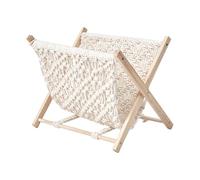 Ioensy Macrame Magazine Rack Book Display Stand Folding Organizer File Rack Standing Basket for Nursery Bedroom Dorm Essentials, Multi, 23x22x28cm