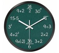 Ioensy Mathematical Wall Clock Math Equation Clock Novelty Wall Clock Educational Clock With Learning Focus And Visual Puzzle, Black, 20CM With Stand, Can Be Placed Or Hung