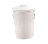 Ioensy Metal Trash Can 23L with Two Handles Garbage Can for Patio Kitchen Garage