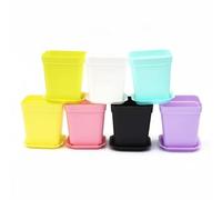 Ioensy Nursery Planter Square Pot Planter Container Saucer PP Polypropylene Thick Walls With Fast Drainage Base Supports Seed Starting Modern Square Shape