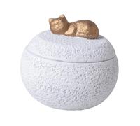 Ioensy Pet Cremation Urn Memorial Box Stable Base Desktop Decor with Lid Keepsake Urn, White