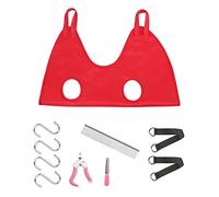 Ioensy Pets Grooming Hammock with Cat Grooming Bag Dog Grooming Restraint Bag Non Woven Breathable Material Suitable for Pet Nail Trimming Bathing Ho, Red, M