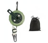 Ioensy Portable Garment Rack Retractable Clothesline Laundry Rope Rotating Handle Folding Windproof Hanging Accessory Suitable for Camping Home Road Trips, Olive Green, 4.3M With Bag