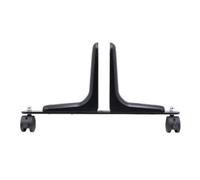 Ioensy Portable Screen Stand Mobile Screen Bracket Partition Support Base With Wheels Adjustable Clamp Aluminum Alloy Construction For Moving And Holding, Black