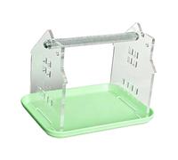 Ioensy Portable Tabletop Perch with Fold-down Tray for Sharpening Birds' Feathers. Ideal for Finches, Small And Medium-sized Birds, And Cockatoos, Green