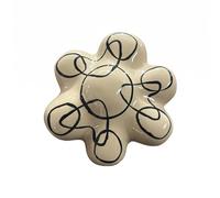 Ioensy Shaped Sculpture Piece Modern Rounded Floral Outline Hand Drawn Black Lines Suitable for Study Room Home Decoration