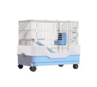 Ioensy Small Animal Cage with Wheels Secure Cage with Accessories Sturdy Wire Pet House for Family Homes, Double Layer Blue