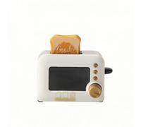 Ioensy Toy Bread Toast Machine with Bread | detailed, Mini appliance, for Craft Displays, White