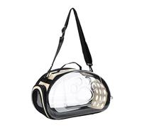 Ioensy Transparent Cat Carrier Soft Sided Pet Tote Bubble Bag Detachable Ventilated EVA Foam Design for Small Cats Dogs Suitable for Walking, Gold S
