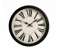Ioensy Wall Clock Analog Clock Roman Numeral Clock Silent Clock With Warped Center Artistic Face And Quiet Non Ticking Movement For Display, Black Frame, 30CM