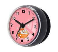 Ioensy Waterproof, Anti-fog, Round Shower Clock with Powerful Suction Cup. Wall-mounted Shower Clock, Ideal for Home And, Black
