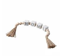 Ioensy Wooden Bead String garland letter block rustic tassel design table ornament handcrafted bead spacing suitable for bedroom mantel console table home decoration, Home