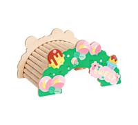 Ioensy Wooden Bridge with Ladder for Hamsters And Bearded Dragons, Ideal for Small Pets, Flower Bridge