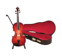 Ioensy Wooden Miniature Violin Model Display Ornament Home Decor Collectible Simple with Stand, Bow And Case for Housewarming Office, Multi, 20 cm