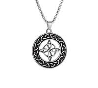 IOETSEUT choker necklace gothic necklace chain Celtic Witch Knot Necklace Quart Age Amulet Norse Mythology Pendant Men's and Women's Accessories Sweater Chain friendship