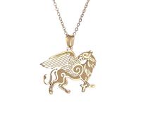 IOETSEUT choker necklace gothic necklace chain Classic Mythical Animal Kirin Necklace Chinese Traditional Animal Men and Women Lucky Charm Accessories friendship