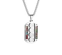 IOETSEUT Christian Zircon Cross Saint Benedict San Benito Pendant Necklace for Men Women Catholic Amulet Jewelry