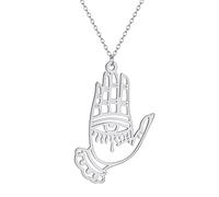 IOETSEUT Gold Plated Eye Hamsa Fatima of Hand Neckalce for Women Unisex Clavicle Choker Trendy Amulets Jewelry Gifts