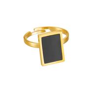 IOETSEUT Ladies' jewelry Black Gold Color Square Neutral Ring Fashion Adjustable Simple Finger Ring Accessories for Party Trend Jewelry