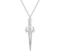 IOETSEUT Magic Cross Sword Charms Necklace for Women Men Steel Chains Fashion Hollow Line Clavicle Choker Unisex Jewelry