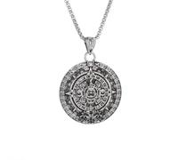 IOETSEUT men personalised necklace Aztec Solar Calendar Mysterious Ancient Mayan Civilization Pattern Pendant Necklace for Men's Retro Lucky Trend Jewelry gift